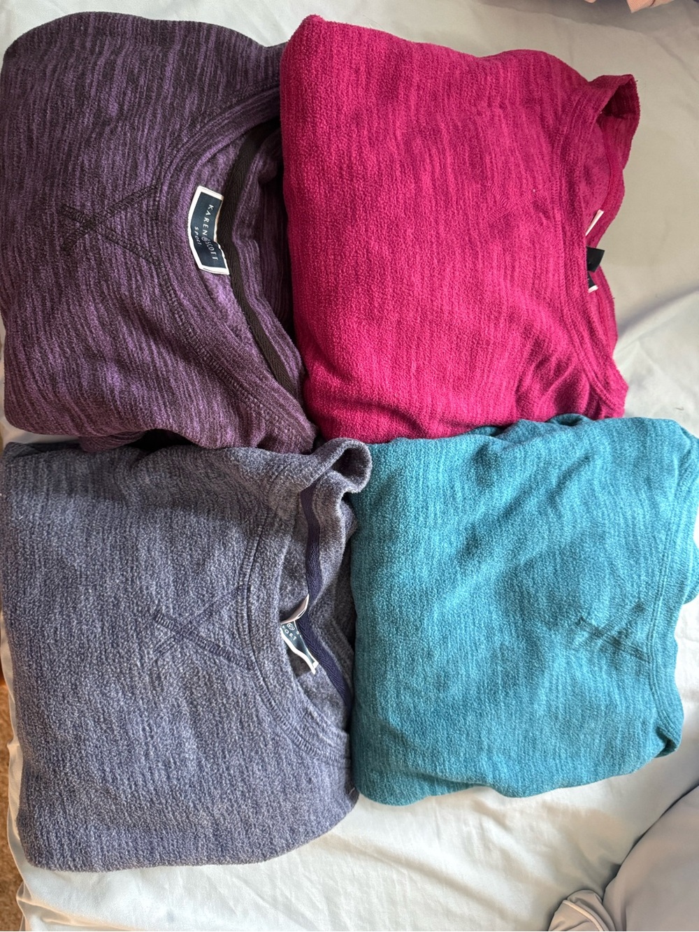 Karen Scott Women's Crewneck Sweater Bundle - Fuchsia, Teal, Purple, Lavender